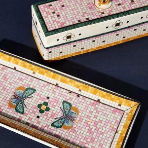 🦋 Anthropologie Butterfly Garden Tile Butter Dish 🦋
